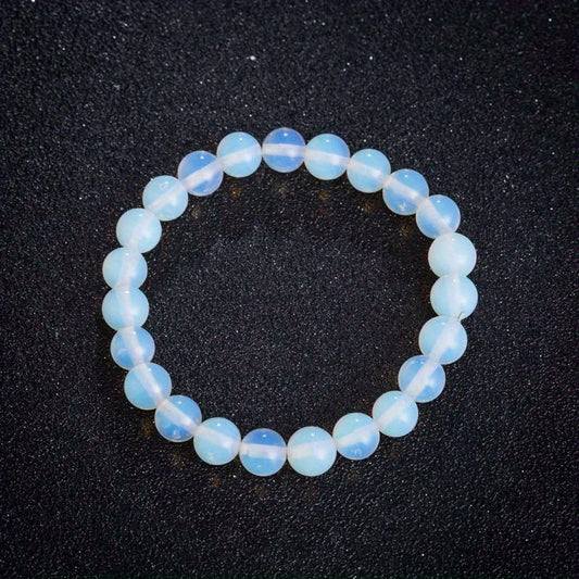 Schimmerndes Opalit Perlenarmband Unisex Stretch Edelstein Armband