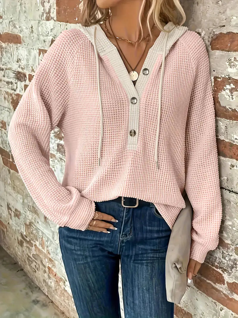 ELIRA | Langarm-Hoodie mit Frontknöpfen