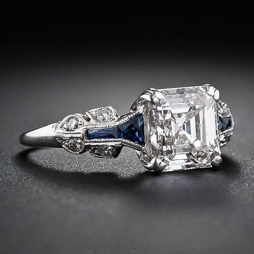 Glänzender Vintage-Ring in Blau