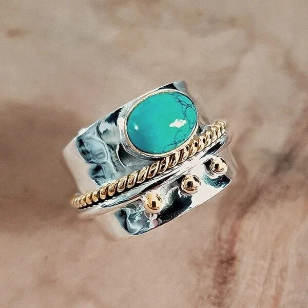 Vintage-Ring mit Saphir