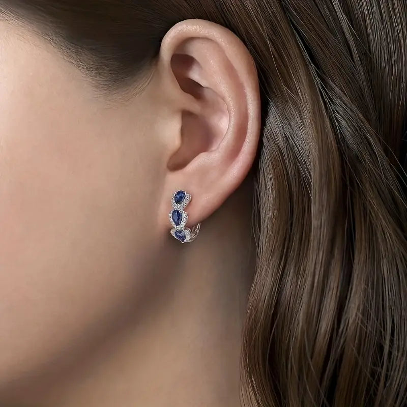 Elegante Tropfenform Ohrringe mit funkelnden Zirkonia und farbigen Kristallen