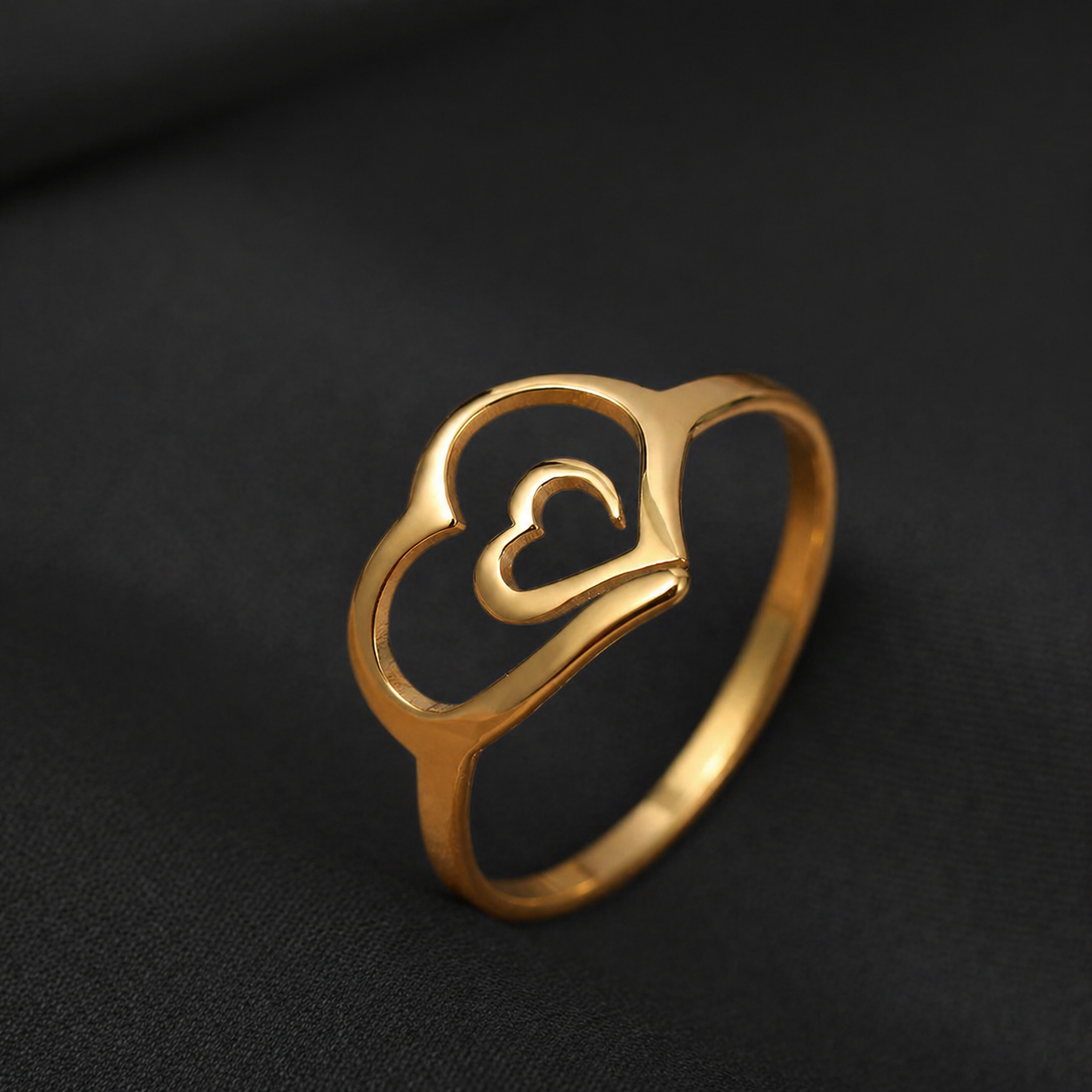 Doppelherzring aus Edelstahl