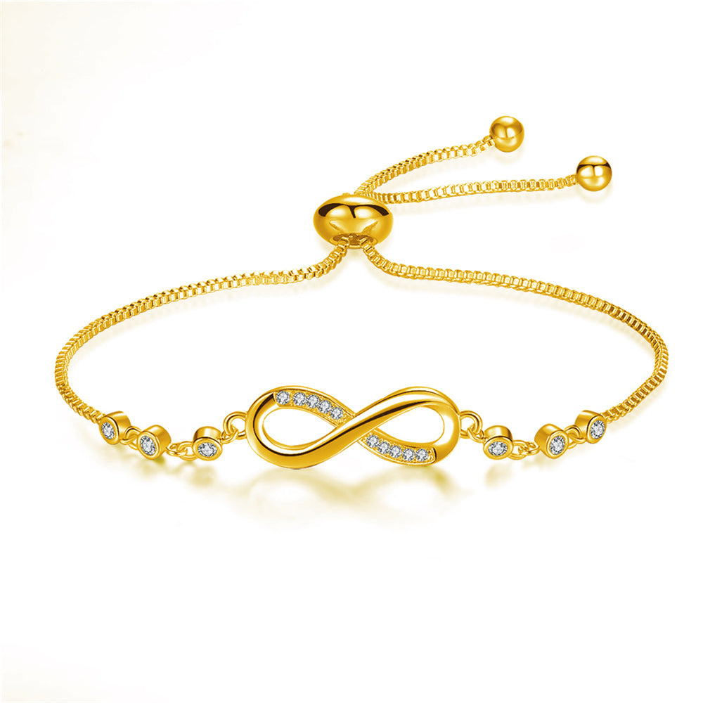 Glitzerndes Infinity-Armband für Damen mit Zirkonia-Steinen verstellbar
