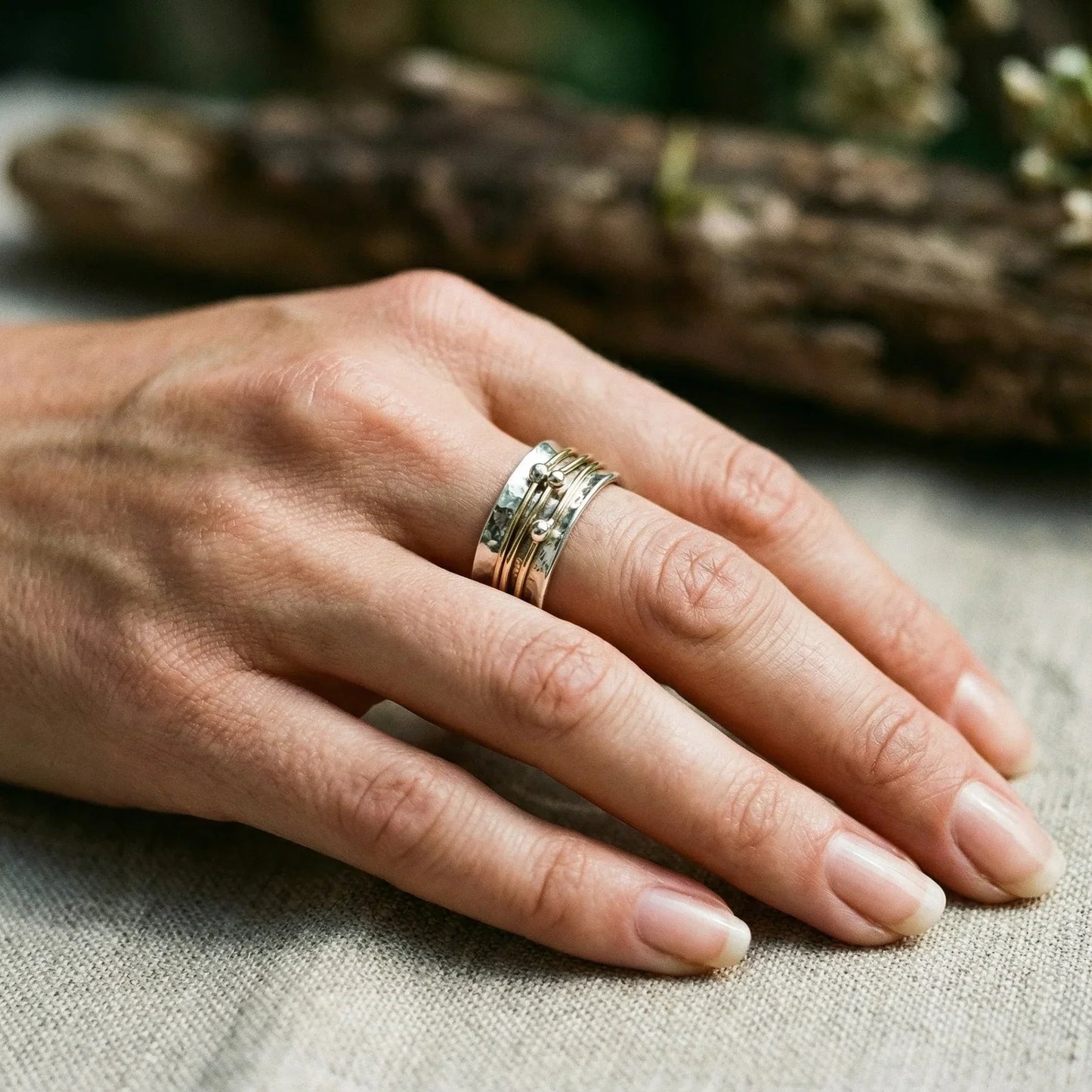 Vintage-Ring aus Gold und Silber