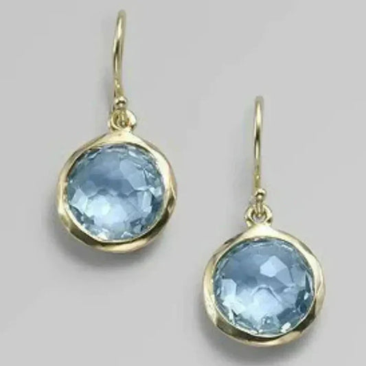 Himmelblaue Facettierte Kristall-Ohrringe mit Tropfen-Design