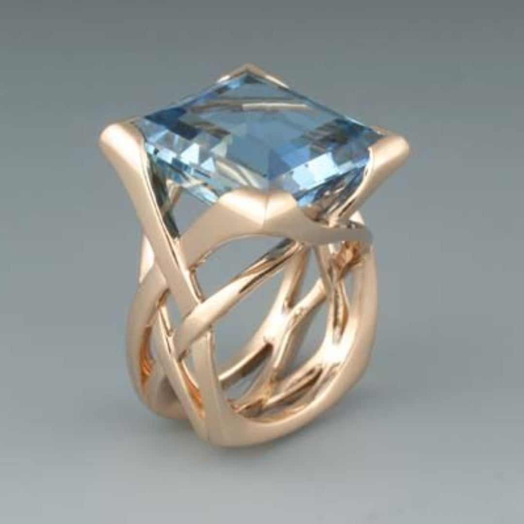 Ring mit Gänseblümchen-Emaille