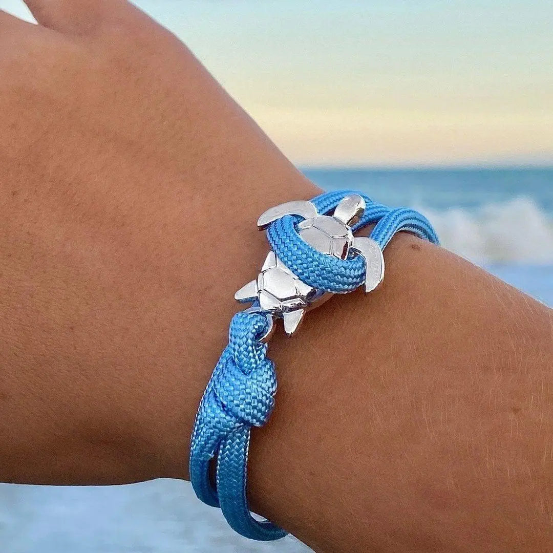 Maritimes Schildkröten Armband aus Kordel für Sie & Ihn
