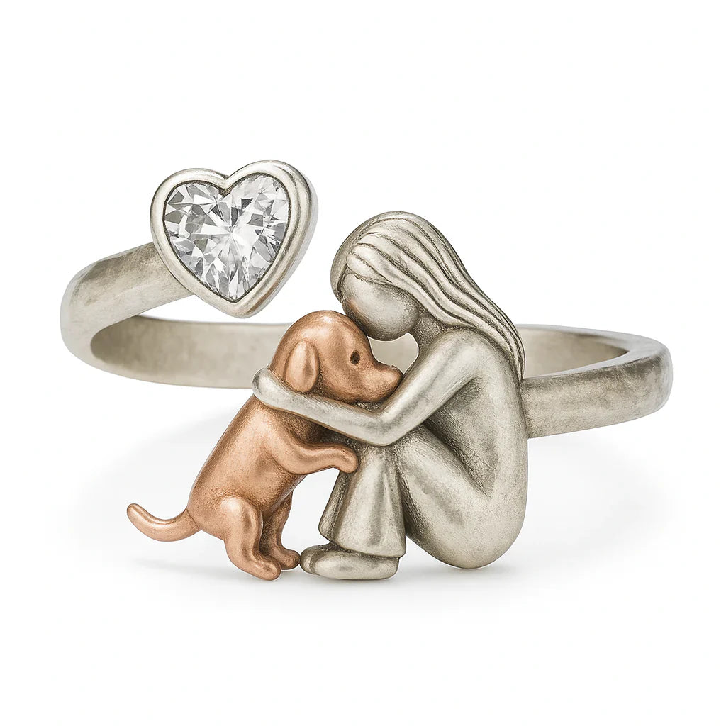 Offener Ring „Bedingungslose Liebe“ mit herzförmigem Zirkonia