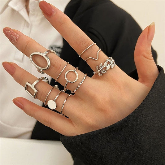 Set mit 11 Vintage-Ringen