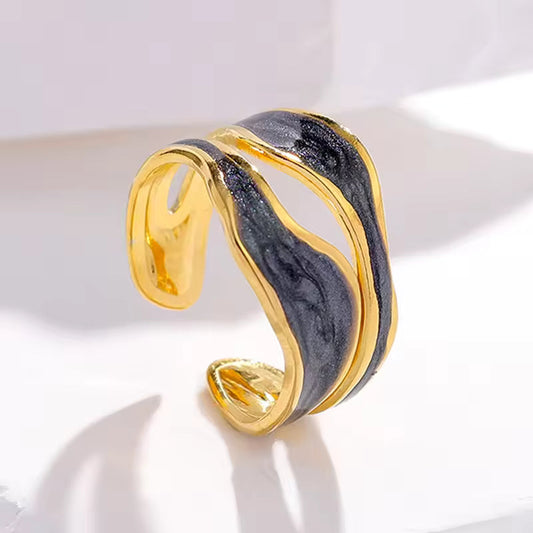 Edelstahlring mit weißer Emaille