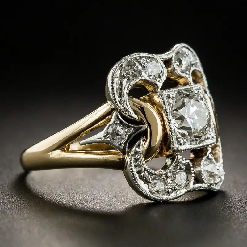 Vintage Art-Deco-Ring mit Zirkonia