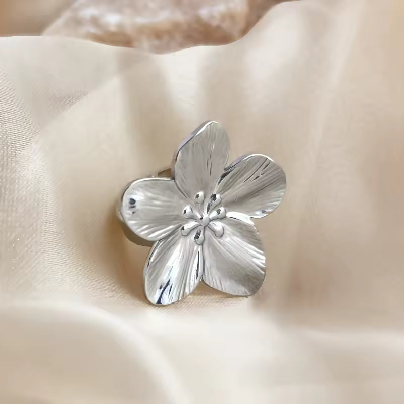 Edelstahlring mit Flora