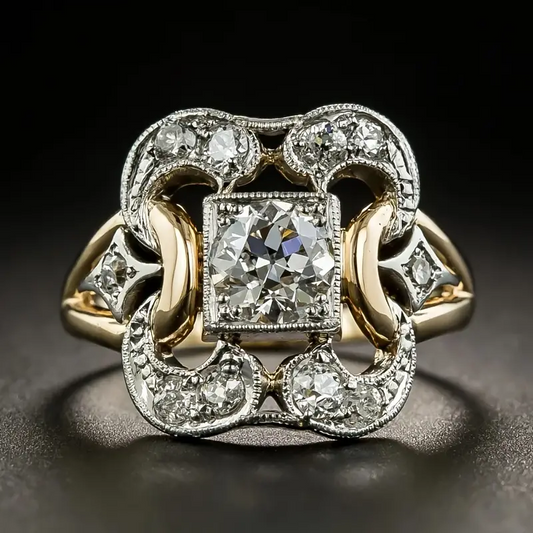 Vintage Art-Deco-Ring mit Zirkonia