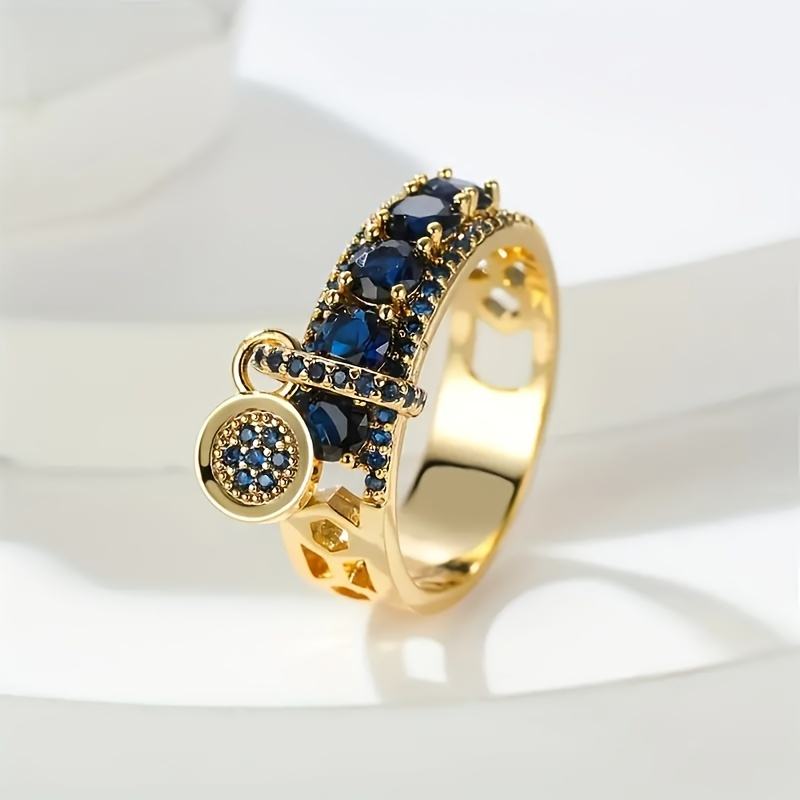 Luxuriöser antiker Ring mit Saphiren und Vergoldung