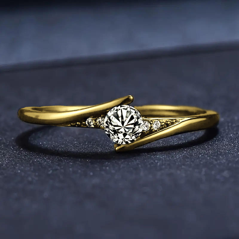 Edelstahlring mit zentralem Zirkonia