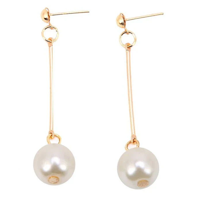 Elegante Perlen Ohrhänger – Lange Tropfenform mit Stab-Detail