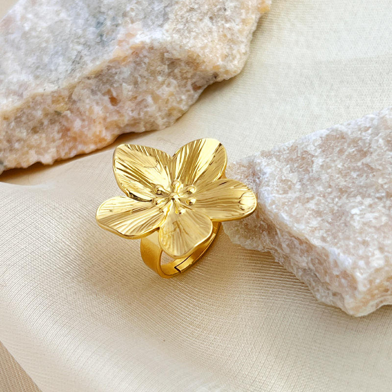 Edelstahlring mit Flora