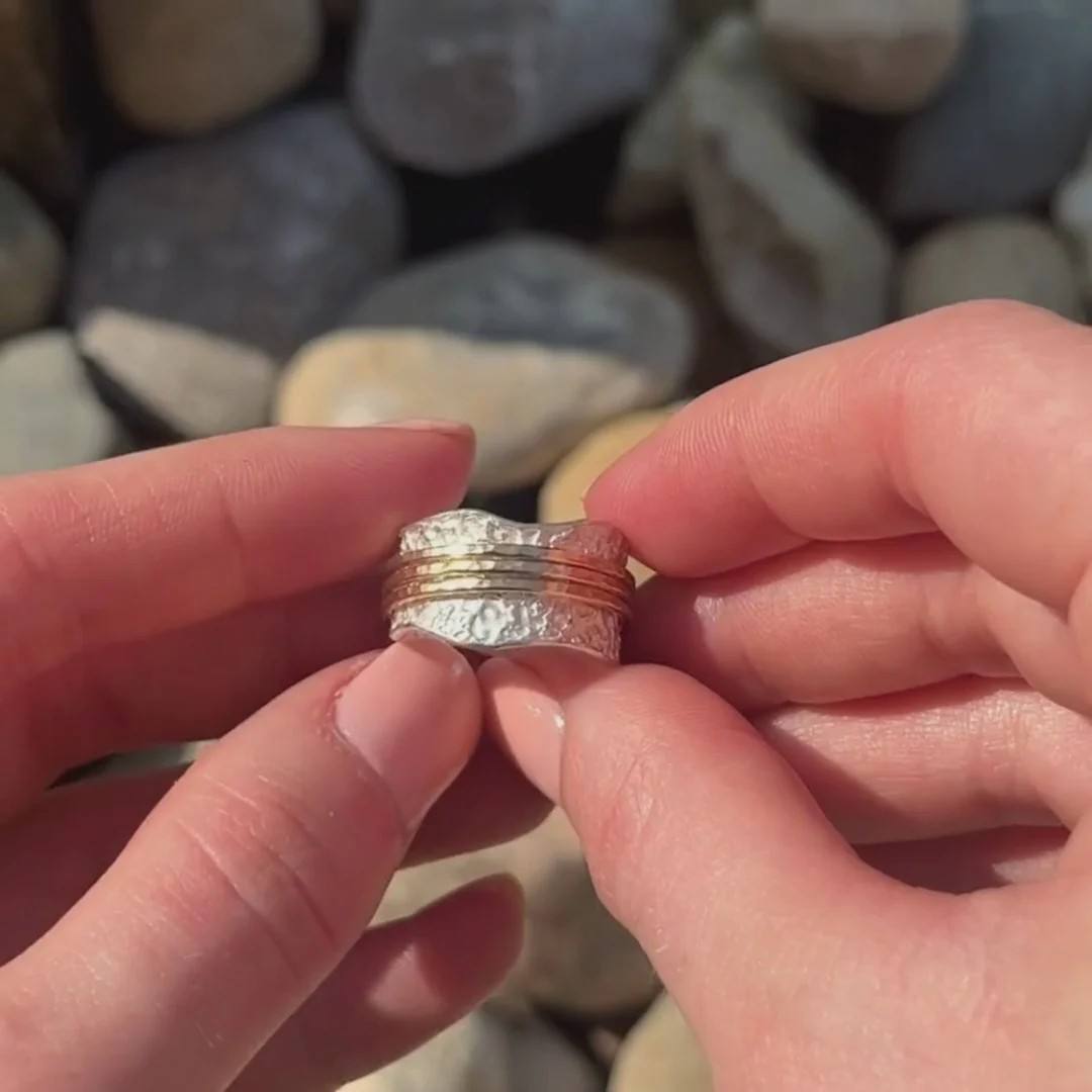 Vintage Spinnerring aus Edelstahl