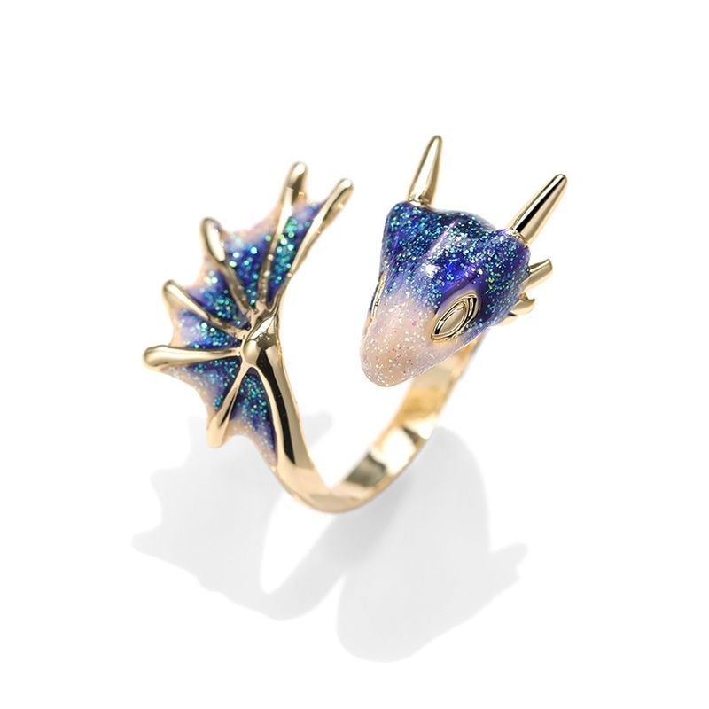Vintage-Ring mit Schichten aus blauem Zirkon
