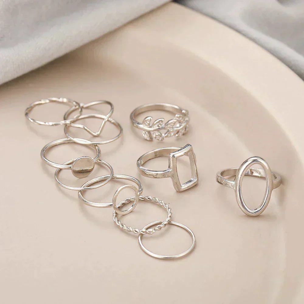 Set mit 11 Vintage-Ringen