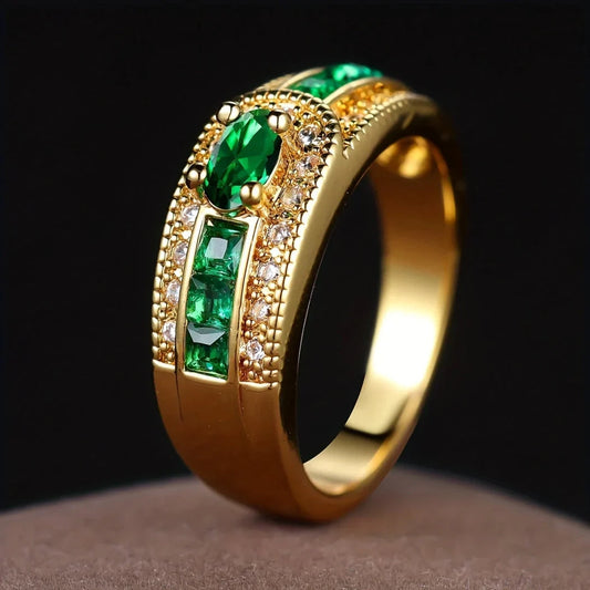 Eleganter Ring mit grünem Zirkonia