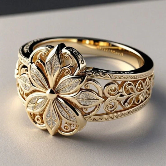 Exotischer Blumenring mit Zirkonen