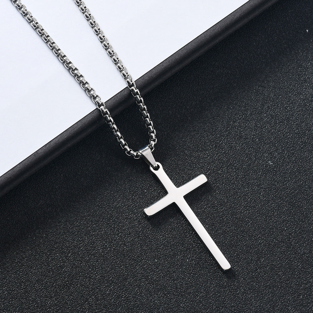 Edelstahl Kreuz-Halskette für Damen und Herren in drei Farben