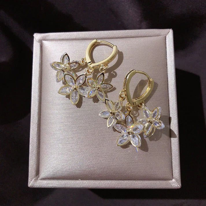 Funkelnde Zirkonia-Blüten Ohrringe für elegante und stilvolle Frauen