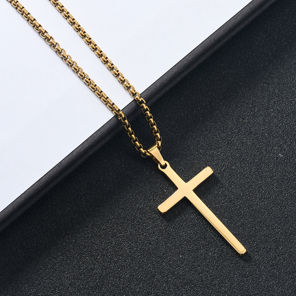 Edelstahl Kreuz-Halskette für Damen und Herren in drei Farben