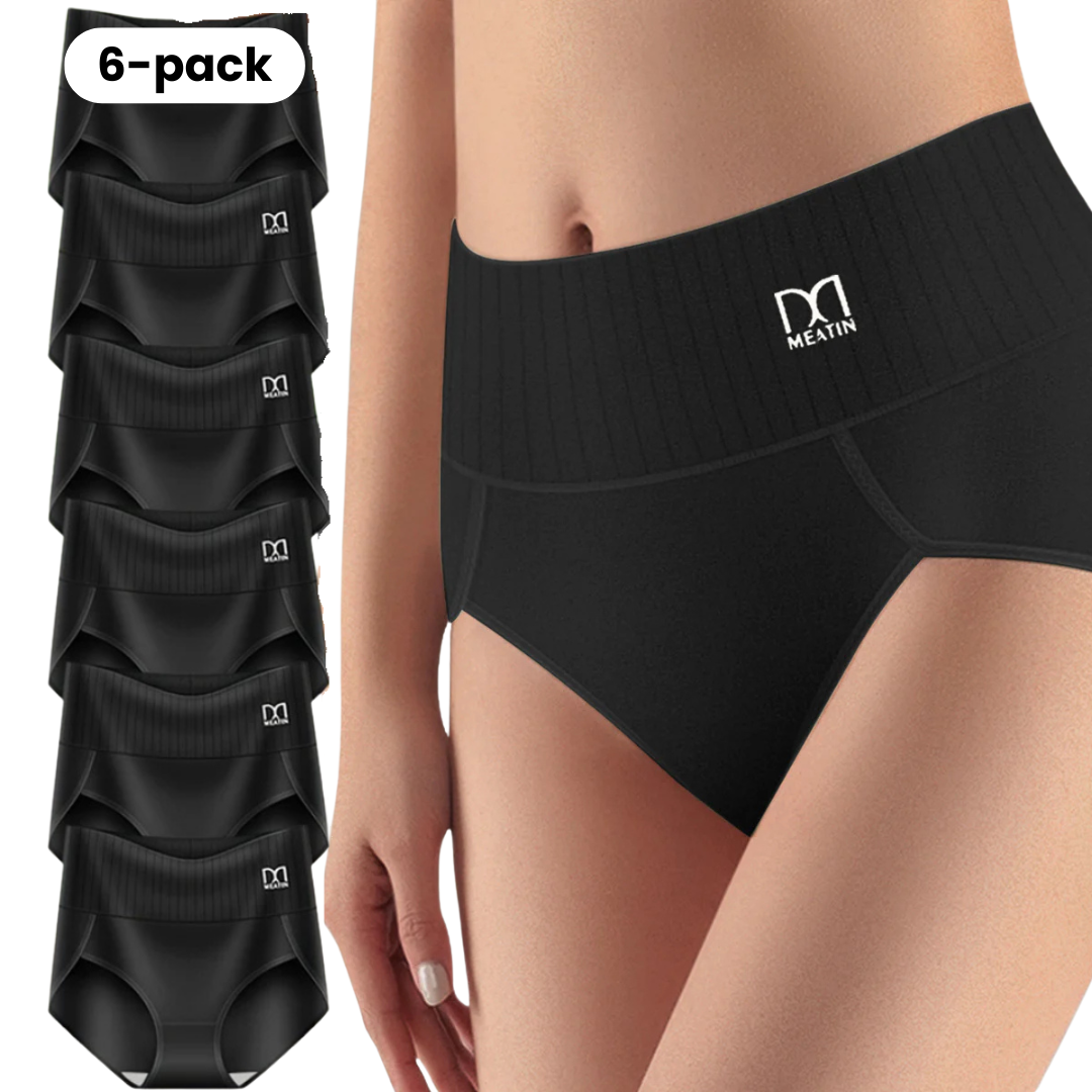 Velisse | 6er-Pack Atmungsaktive & Bequeme Taillenslips mit Bauchstütze