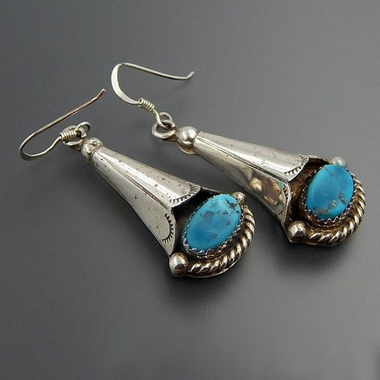 Vintage Türkise Statement Ohrringe mit elegantem Design