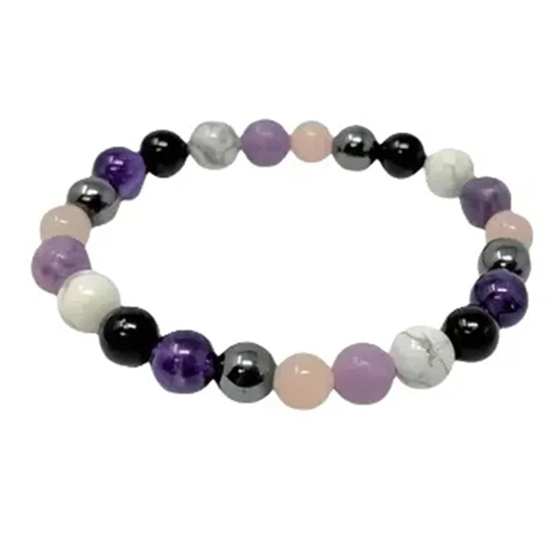 Edles Armband aus Amethyst, Hämatit und Natursteinen