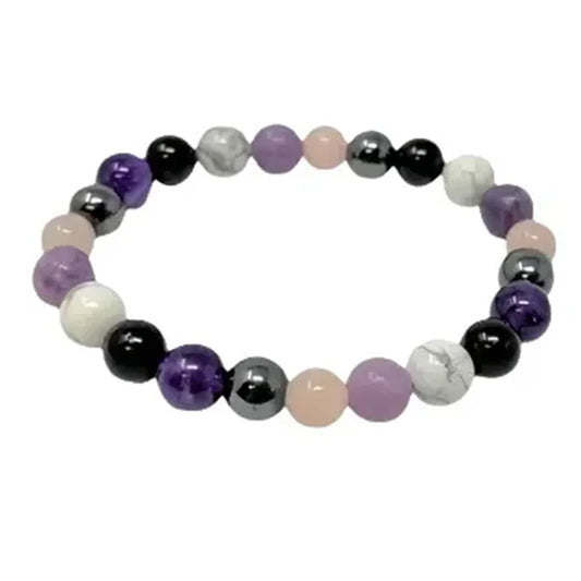 Edles Armband aus Amethyst, Hämatit und Natursteinen