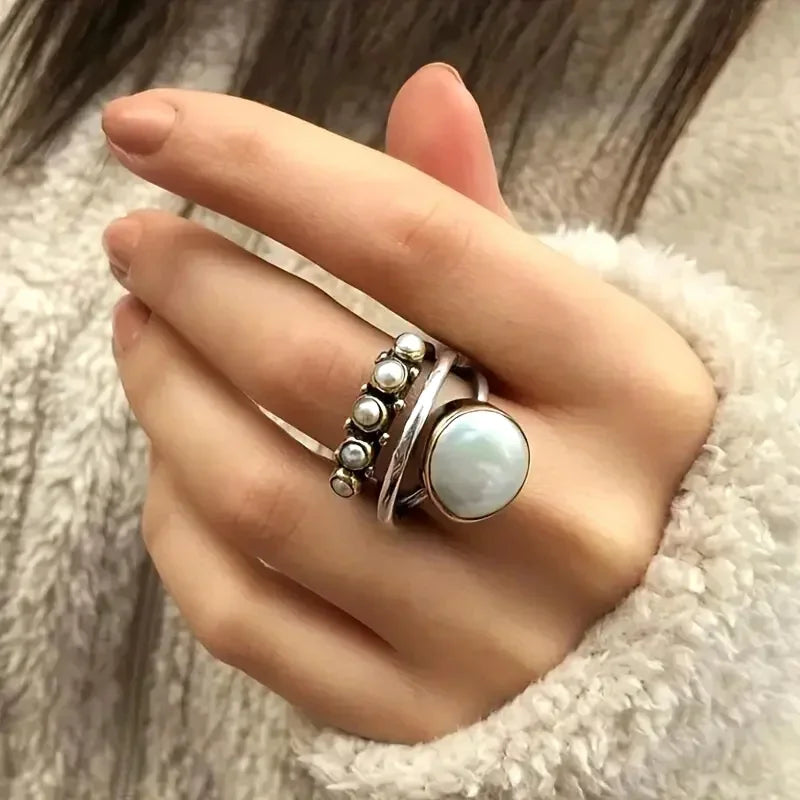 Vintage-Ring mit Perle
