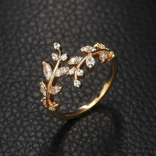 Vintage Baumzweigring mit Kristallen