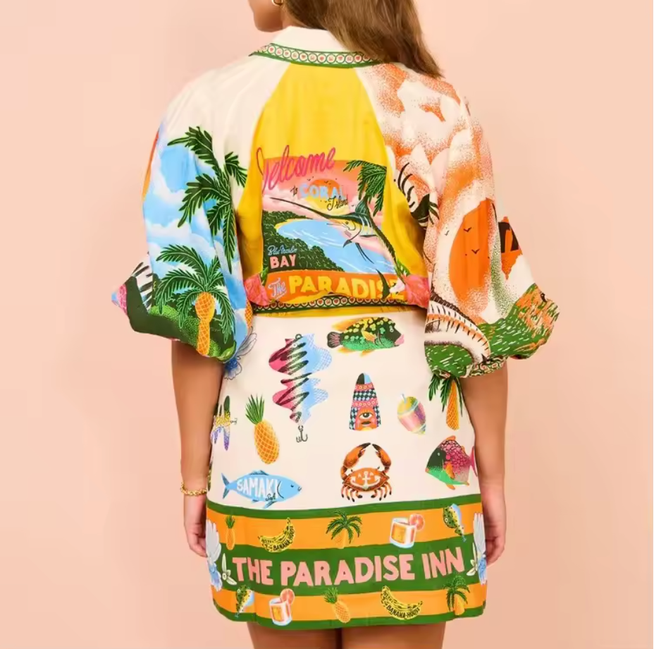 Isla | Tropische Hemdblusenkleid