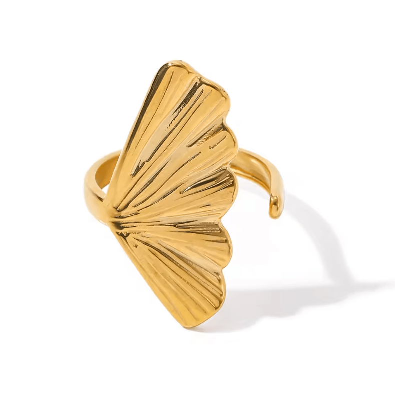 Inga | Goldfarbiger Muschelring