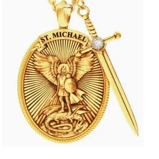 St. Michael Erzengel Schutzanhänger Schwert Kette für Herren