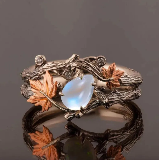 Vintage-Ahornblatt-Ring
