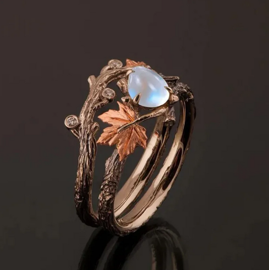 Vintage-Ahornblatt-Ring