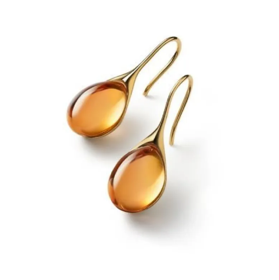 Elegante Ohrringe mit tropfenförmigen Cabochons in lebendigen Farben