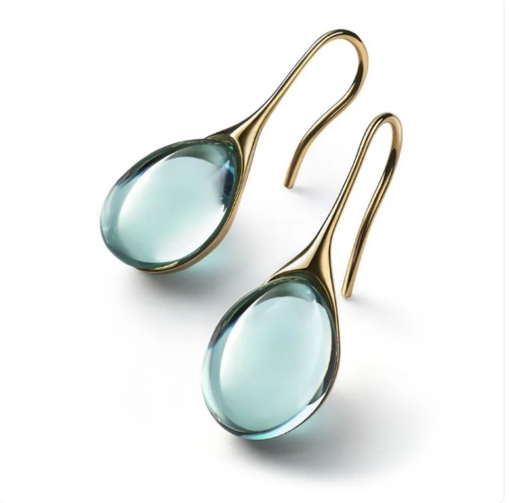 Elegante Ohrringe mit tropfenförmigen Cabochons in lebendigen Farben