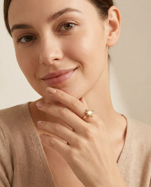 Aurora | Rotierender Sonnenring (925 Sterling Silber)