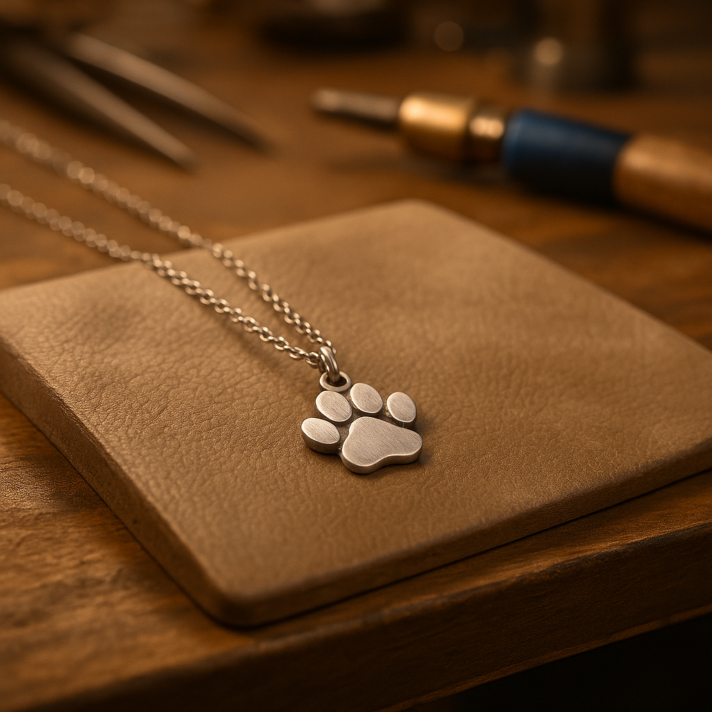 Elegante Kette mit Tierpfoten-Anhänger aus robustem Metall