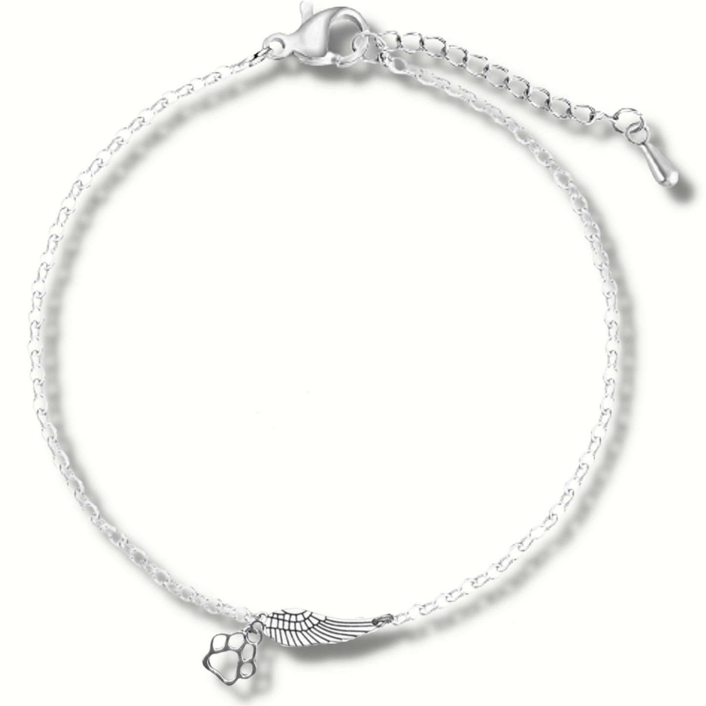 Engelsflügel Pfotenabdruck Armband zum Gedenken an Haustiere