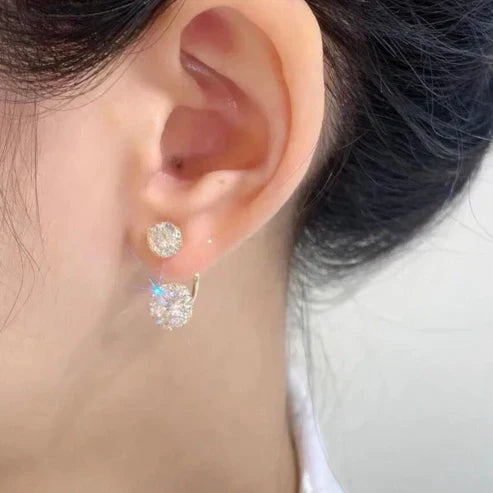 Funkelnde Zirkonia-Ohrstecker mit doppelseitigem Design für eleganten Look