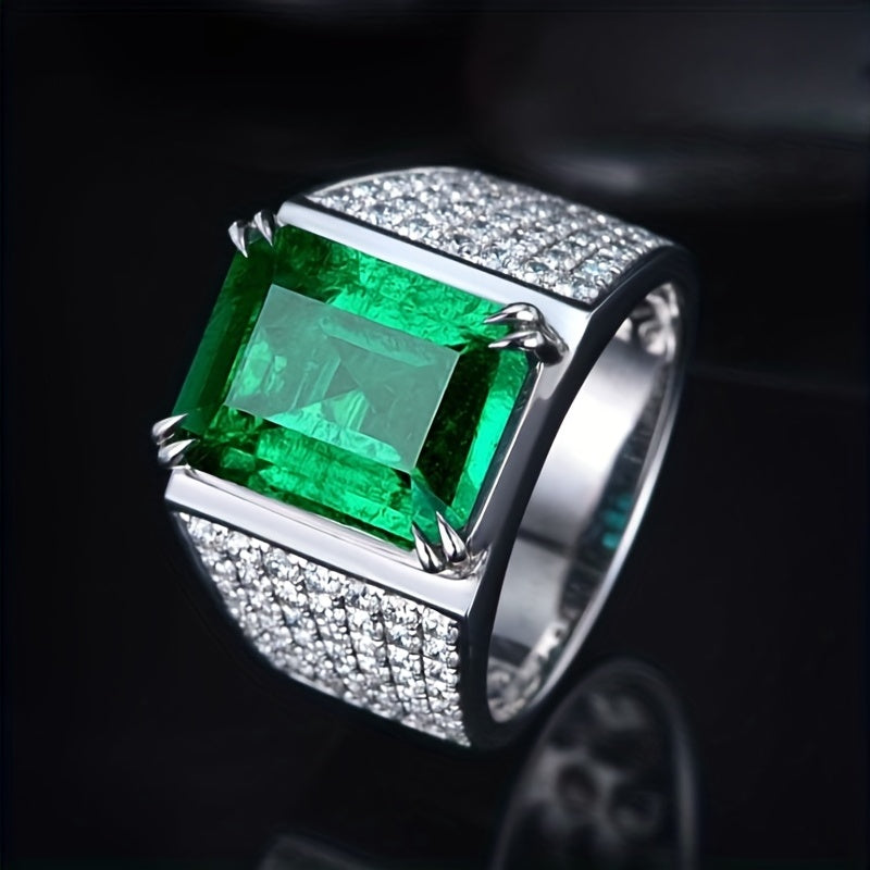 Elza-Ring mit Smaragdstein und Zirkonia