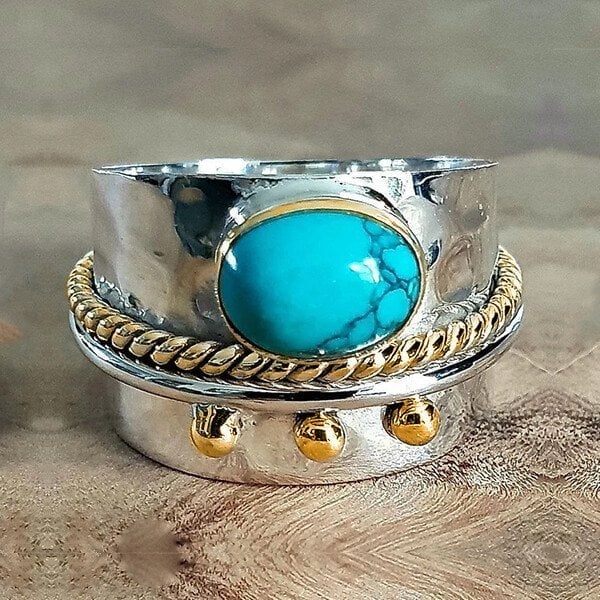 Vintage-Ring mit Saphir