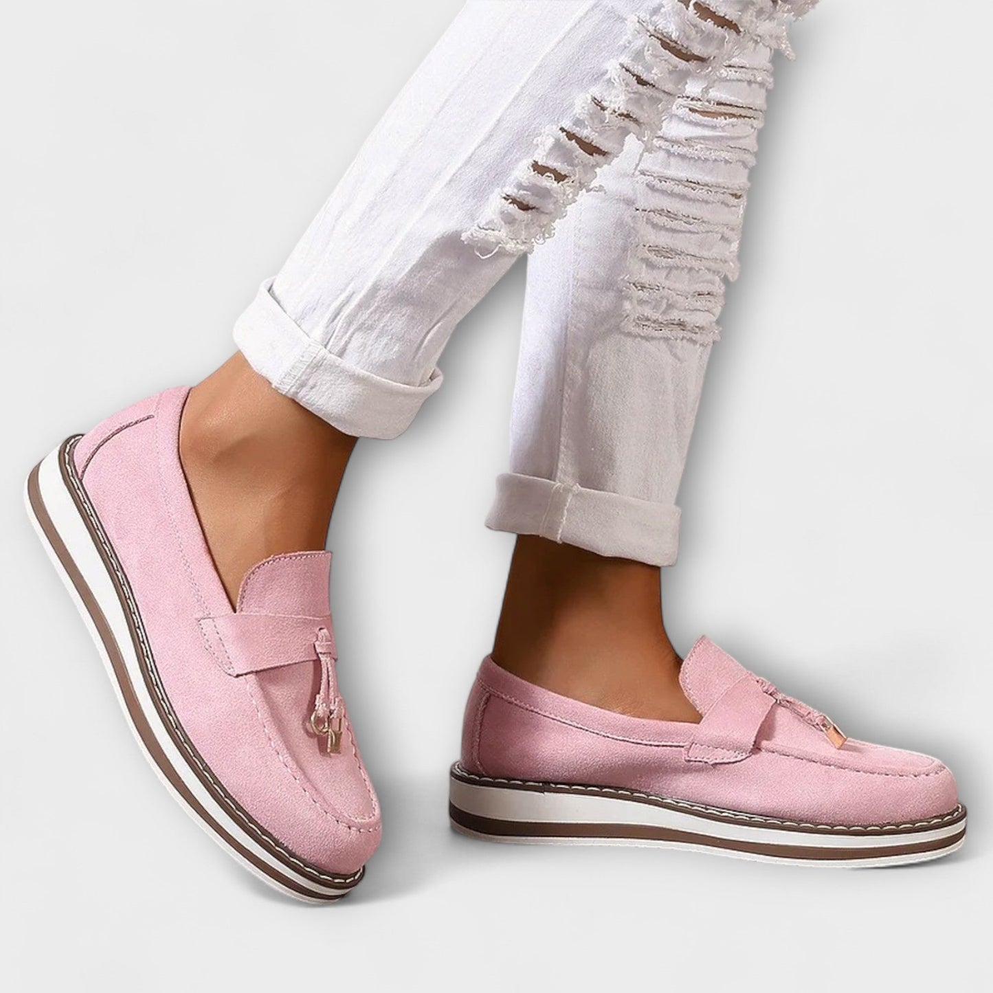 Munich Maison | Loafer mit Tassel-Detail – Rosa & Kamel