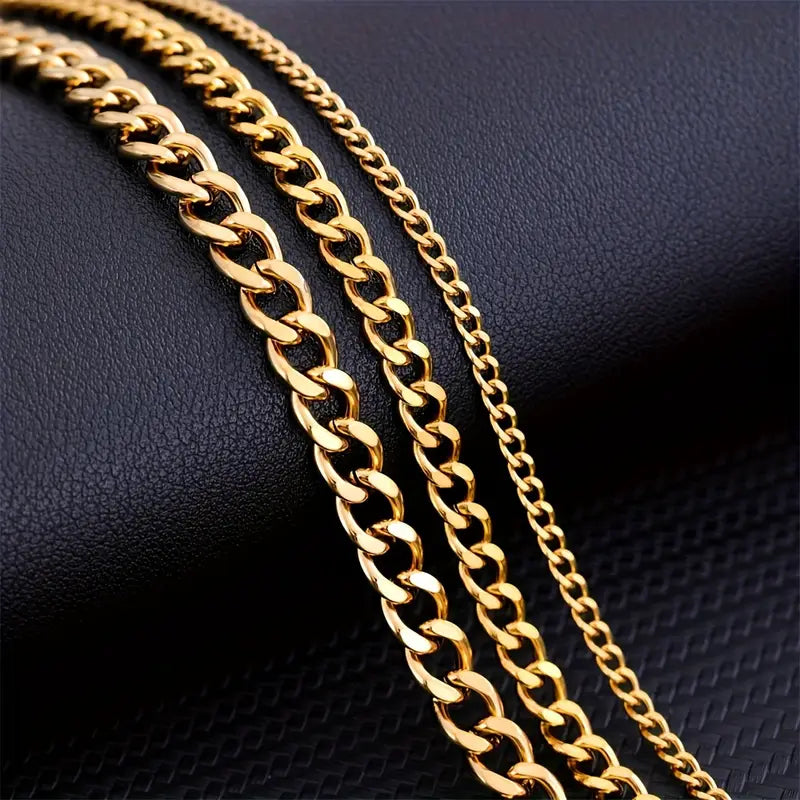 Klassische Cuban Link Halskette für Herren in verschiedenen Farben